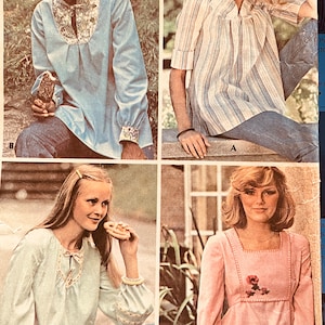 Vintage 1970&#39;s Smock Tops Pattern---McCalls 4867---Size Petite (6-8)  Bust 30 1/2 Thru 31 1/2