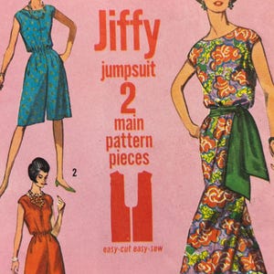 パンツ 60's USN Faded Design Jumpsuits Vintage 1960's Jiffy Jumpsuit Pattern---simplicity 5930---size