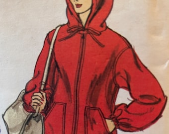 Vintage 1970's Hooded Top With Large Patch Pockets and Pants Pattern---Vogue 8866---Size 16  Bust 38  UNCUT and Factory Folded