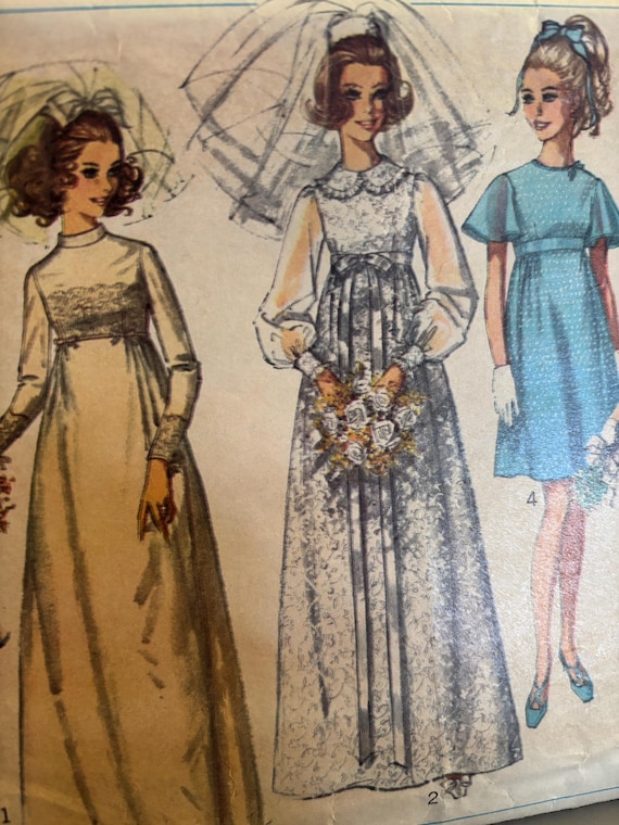 Vintage 1960's Wedding or Bridesmaid Dress Pattern---simplicity 8144---size  8 Bust 31 1/2 - Etsy