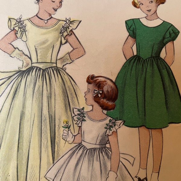 Vintage 1960's Girls Formal Dress or Flower Girl Dress---Butterick 5810---Size 6  UNCUT and Factory Folded