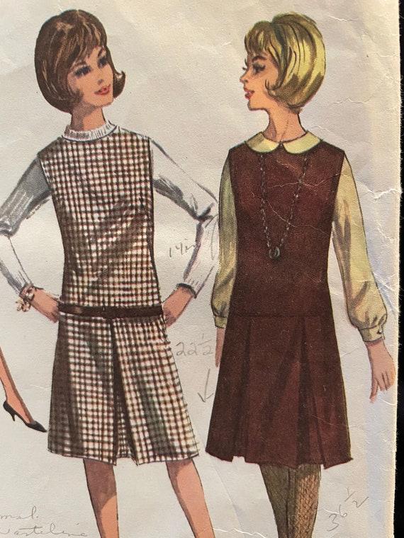 Vintage 1960's Dress or Jumper Pattern---simplicity 5748---size 12 Bust 32  - Etsy