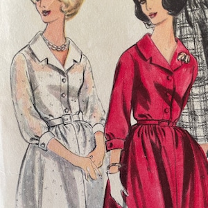 Vintage 1960&#39;s Dress Pattern With Full Gathered Skirt---Vogue 5244---Size 14  Bust 34