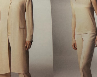 Patrón de chaqueta larga, top y pantalones de Donna Karan---Vogue 1980---Tallas 14-16-18 SIN CORTAR