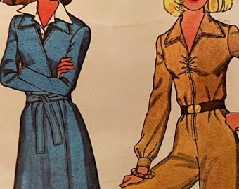 Cute Vintage 1970's Jumpsuit and Wrap Jacket Pattern---McCalls 5623---Size 12  Bust 34 *****