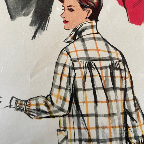 Vintage 1950's Shirt Jacket Pattern---Simplicity 4945---Size 14  Bust 32