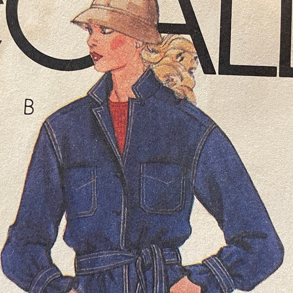 Cute Vintage Jumper, Coat Dress, Jean Coat, and Belt Pattern---McCalls 8670---Size 12  Bust 34  UNCUT