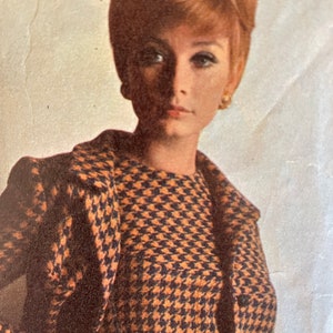 Vintage 1960&#39;s Designer Pattern Jacket and A-Line Dress---Simplicity 7264---Size 10  Bust 31