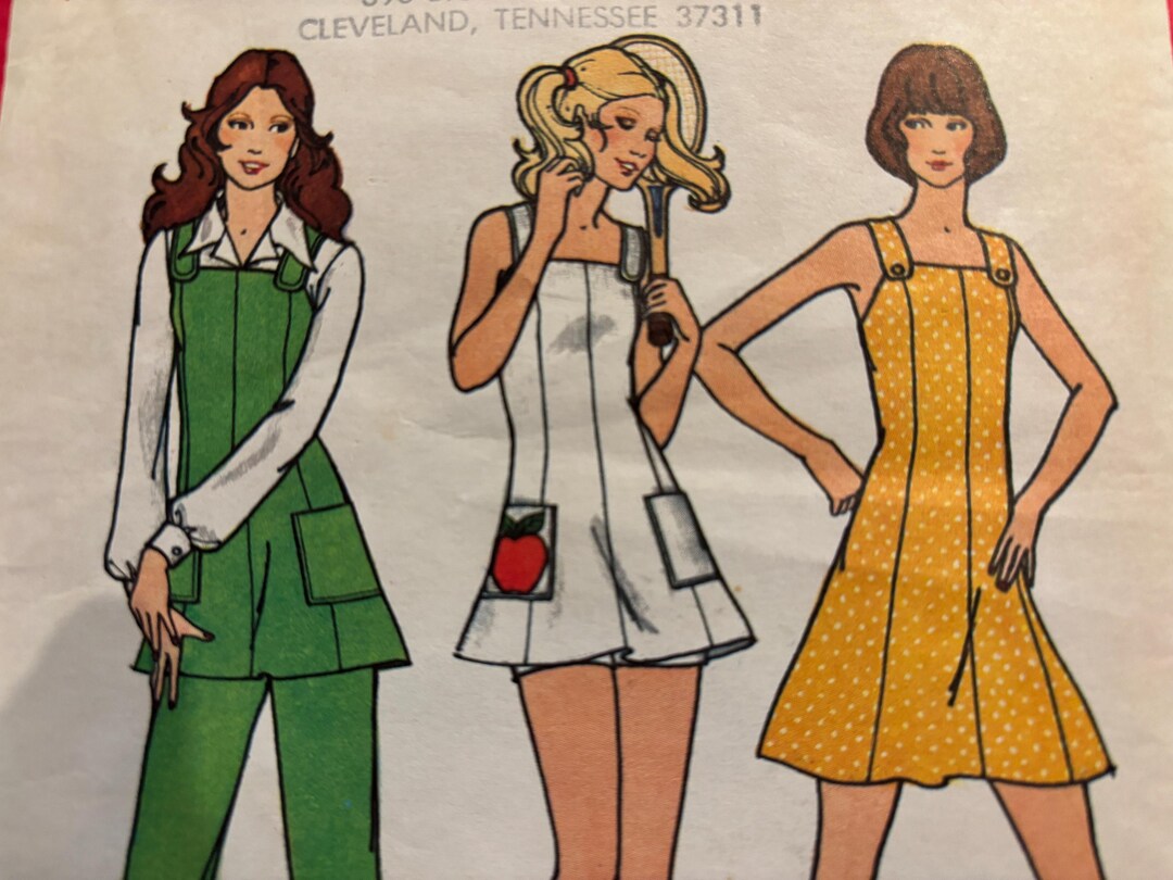 Vintage 1970's Overall Style Dress, Tunic or Jumper, Pants and Shorts ...
