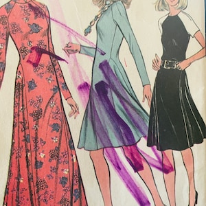 Elegant, Slimming Vintage 1970&#39;s Dress Pattern With Mandarin Collar---McCalls 3370---Size 10  Bust 32 1/2  UNCUT and Factory Folded