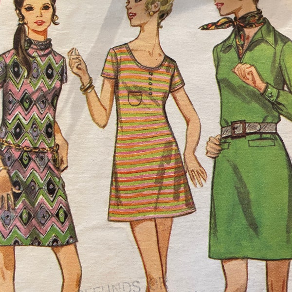 Vintage 1970's A-Line Dress Pattern---Simplicity 5697---Size 8  Bust 31 1/2