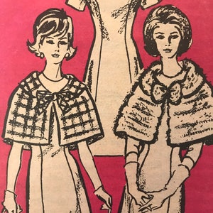 Vintage 1960&#39;s Capelet and Dress Pattern---Mail Order 4970---Size 10  Bust 31