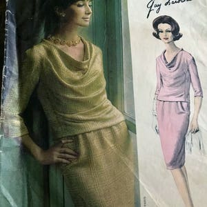 Vogue Paris Original Two Piece Dress Pattern by Guy Laroche---Vogue 1339---Size 14  Bust 34