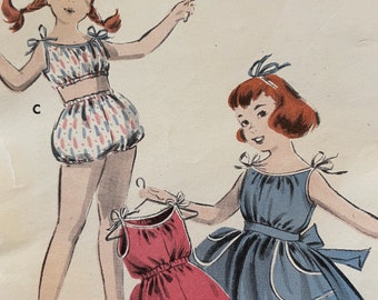 Vintage 1950's Girls Playsuit, Romper,  and Skirt Pattern---Butterick 8176---Size 4