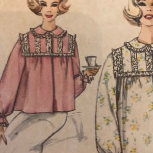 May include: A vintage sewing pattern featuring two women wearing pink and floral print nightgowns with lace trim. The pattern number is 3.