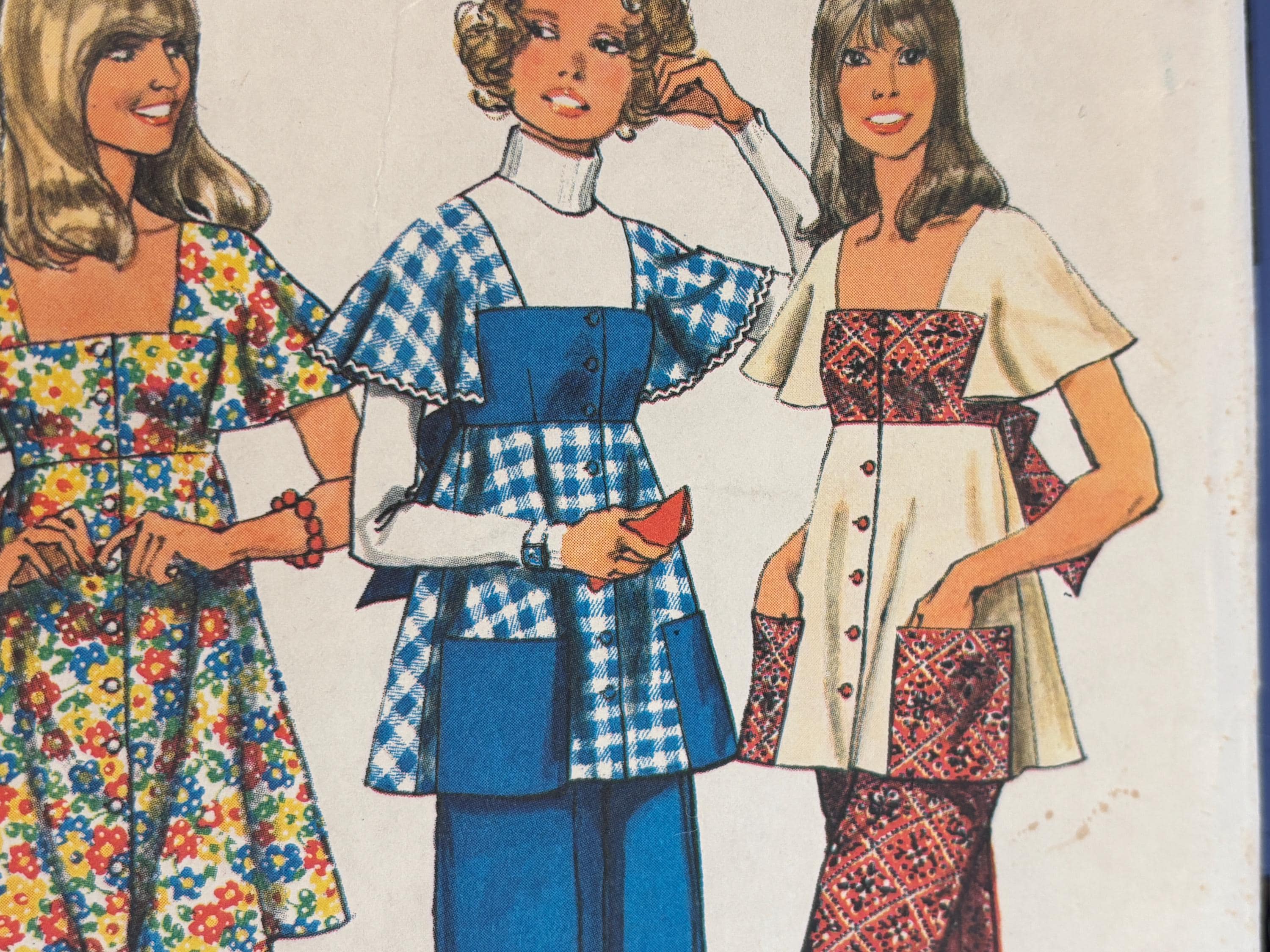 Vintage 1970's Smock Top, Dress and Pants Pattern---simplicity