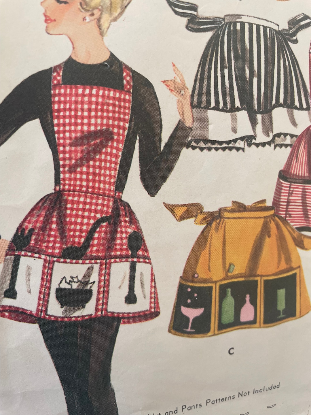 Fab Vintage 1960's Apron With Great Appliqués---butterick 3758