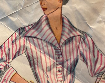 Vintage 1950's Mrs Maisel Style Blouse Pattern---Simplicity 3941---Size 16  Bust 34