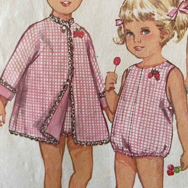 Adorable Vintage 1960's Reversible Toddler's  Beach Robe and Sunsuit Pattern---Simplicity 5517---Size 3  UNCUT