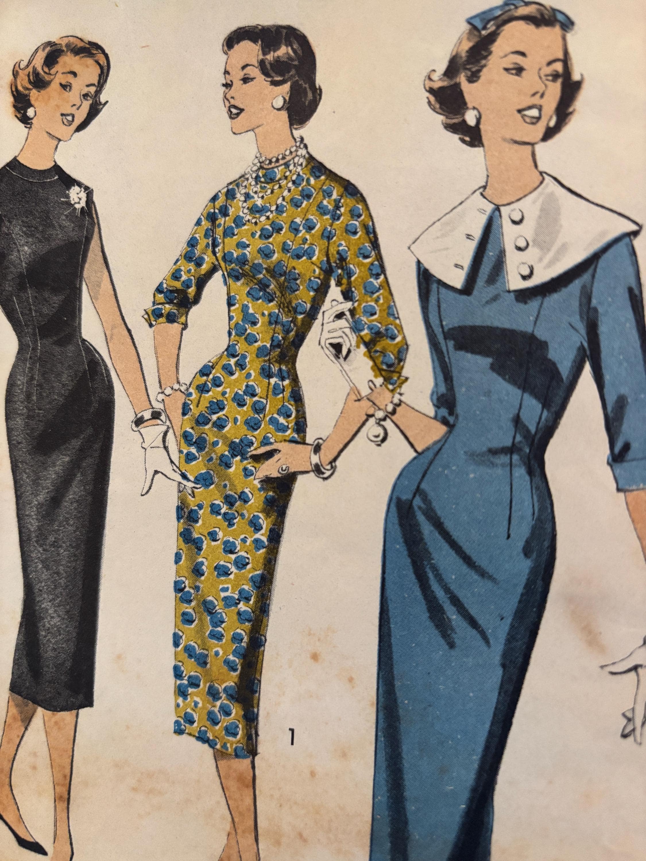 retro sheath dress Vintage 1960's Fitted Sheath Dress With Optional Portrait Collar and Sleeve  Variations---Advance 8530---Size 14 Bust 34