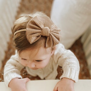 Baby Turban Knot Headband, Nylon Stretch Bow Headwrap, One Size Fits All Bow, Baby Hair Bow, Baby Girl Headband, Infant Headband, Girls Bow