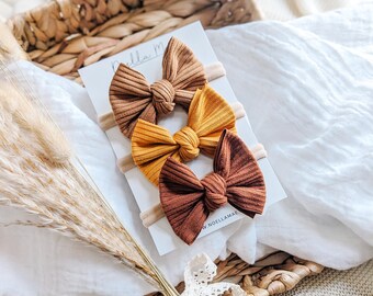 Fall Hair Bow Set for Baby Girl, Boho Newborn Headbands, Soft Infant Hair Bands, Toddler Knot Bow Hair Clips, Baby Shower Gift