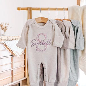 Personalized Baby Coming Home Outfit: Embroidered Romper & Hat Set