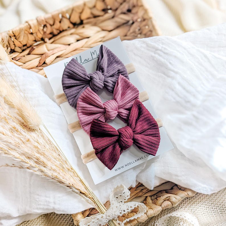 Baby Girl Headbands, Newborn Baby Bows, Toddler Hair Clips, Girls Fall Hair Bows, Boho Baby Bows for Infants, Baby Shower Gift for Girl image 7