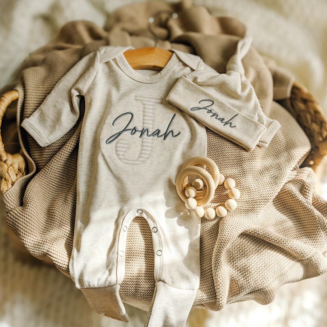 Baby Boy Going Home Hospital Outfit Set: Embroidered Newborn Long ...