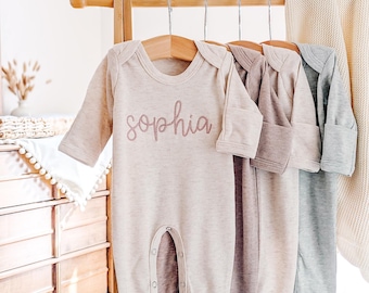 Embroidered Newborn Baby Girl Take Home Outfit: Infant Coming Home from Hospital Romper