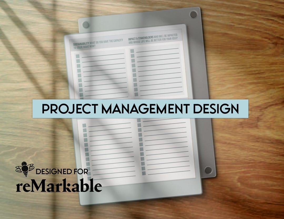 Project Design Journal - Project Management Pages for Remarkable 2 - Etsy