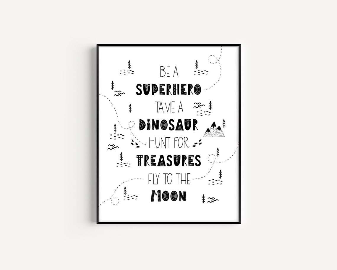 Black and White Nursery Prints Boys Nursery Prints Nursery Etsy