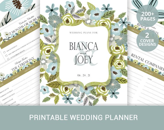 Wedding Organizer Printable Wedding Planner Wedding Etsy