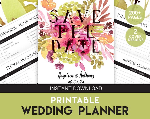 printable wedding planner wedding planner wedding etsy