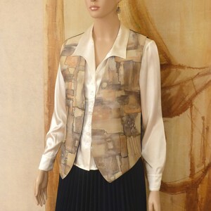 Hand Painted Unique Ladies Vest. Stylish Clothing with Geometric Design. image 1