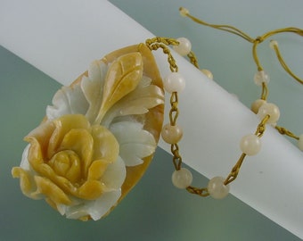 Natural Jade Hand Carved Pendant Necklace - One-Of-A-Kind Jewelry