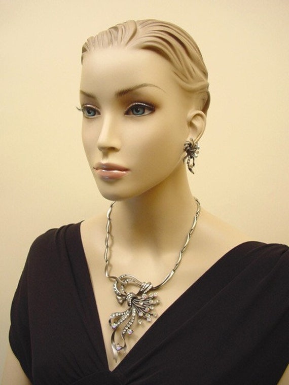 Vintage Swarovski Crystal Necklace and Earrings S… - image 2