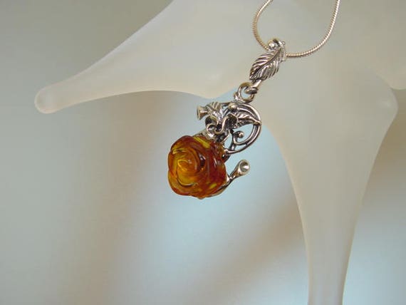 Baltic Amber in sterling silver Pendant