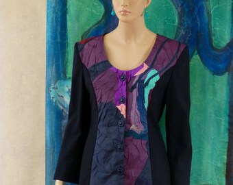 One-of-a-Кind Women's Jacket and Skirt Suit - Designer Hand Made in USA