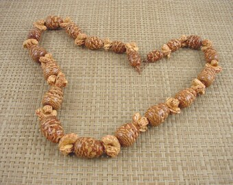 Nature Jewelry - Real Natural Fir-cone and Corn cob Beaded Necklace - Unique Handcrafted Necklace