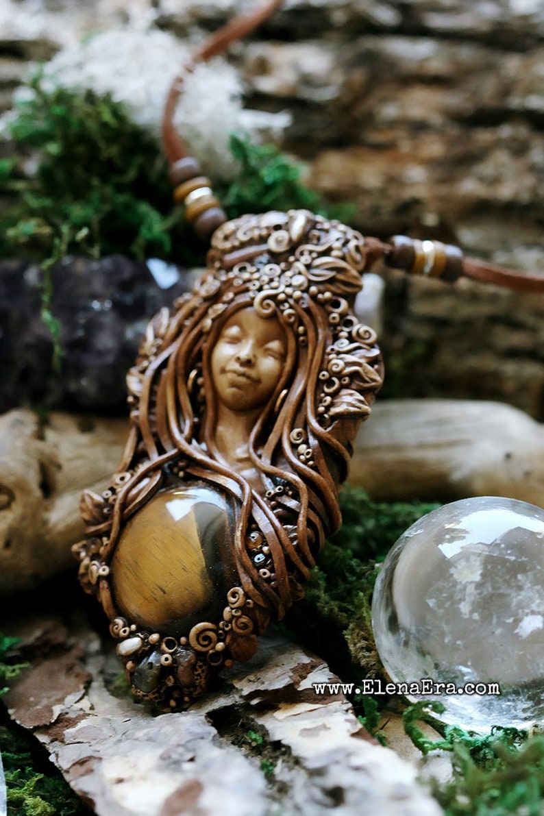 boho necklace healing jewelry healing necklace boho gypsy necklace bohemian necklace Pregnant Mother Earth Gypsy boho jewelry