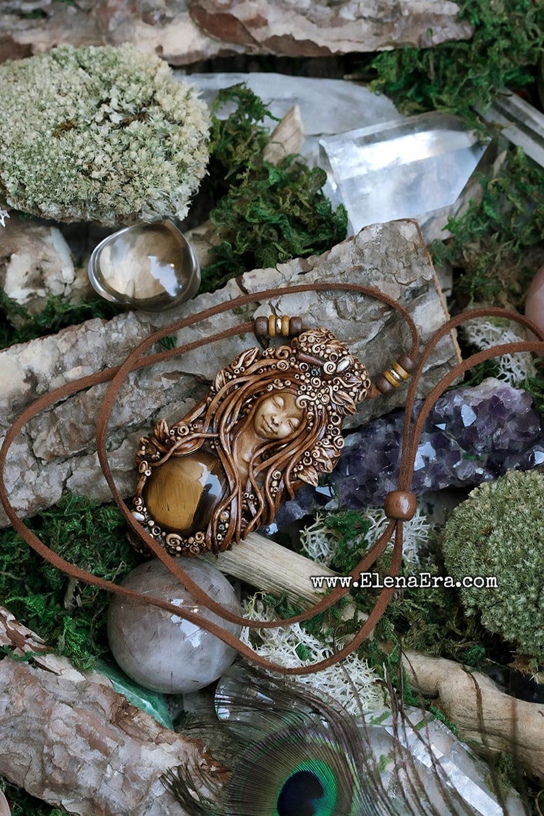 boho necklace healing jewelry healing necklace boho gypsy necklace bohemian necklace Pregnant Mother Earth Gypsy boho jewelry