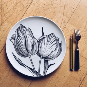 Decorative Plates, Botanical Illustration, Porcelain, 28cm image 2