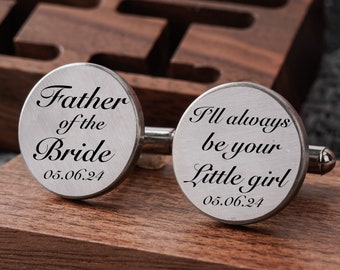 Father of the Bride Cufflinks Dad Father of the Bride Gifts Tie Bar Mens Classic Stainless Steel Cufflinks Cuff links Business Wedding Gifts