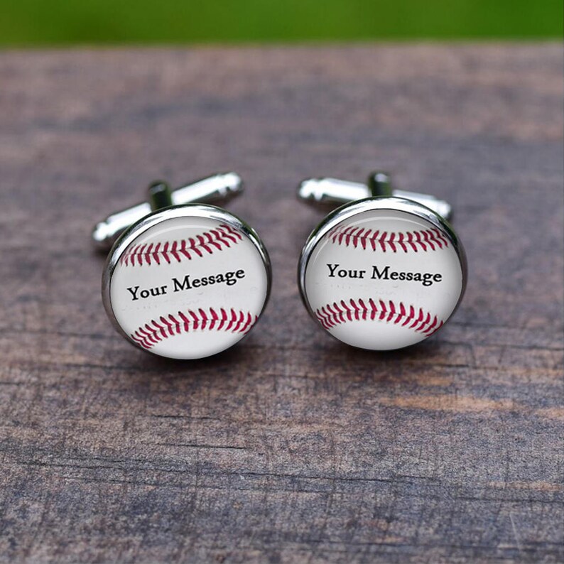 Men/'s Accessories wedding antique silver Tie clips Baseball Cufflinks Name Jersey Number Team Custom Text Wedding Cufflinks