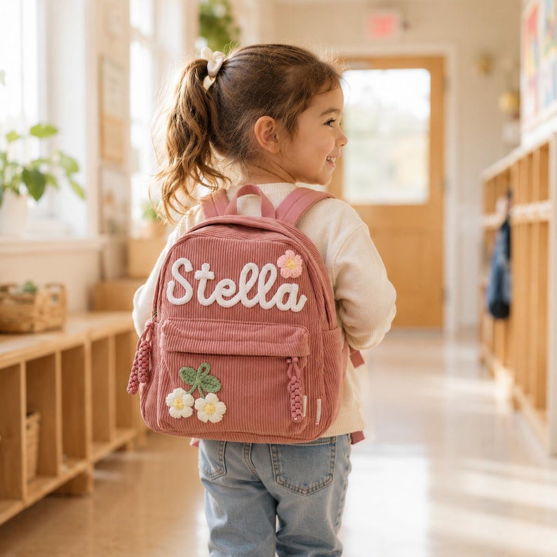 Aangepaste peuterrugzak, gepersonaliseerde rugzakken met naamcadeau, kinderschooltas voor meisjes, jongens, kinderen, kleuterschool afbeelding 12
