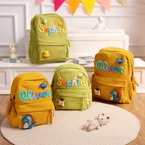 Aangepaste peuterrugzak, gepersonaliseerde rugzakken met naamcadeau, kinderschooltas voor meisjes, jongens, kinderen, kleuterschool afbeelding 11