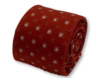 Frederick Thomas Designer Cotton Mens Tie Royal Blue Check Plaid Red White