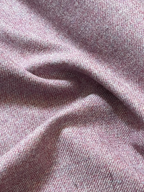 Luxury 100% Wool in Dark Dusky Rose Pink Tweed Style Fabric Material for Upholstery, Sofa, Cushion, Chairs, Coat, Clothes