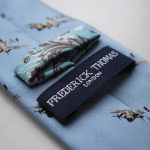 Light Blue Tie With Lancaster Bomber Plane Embroidered Design With ...